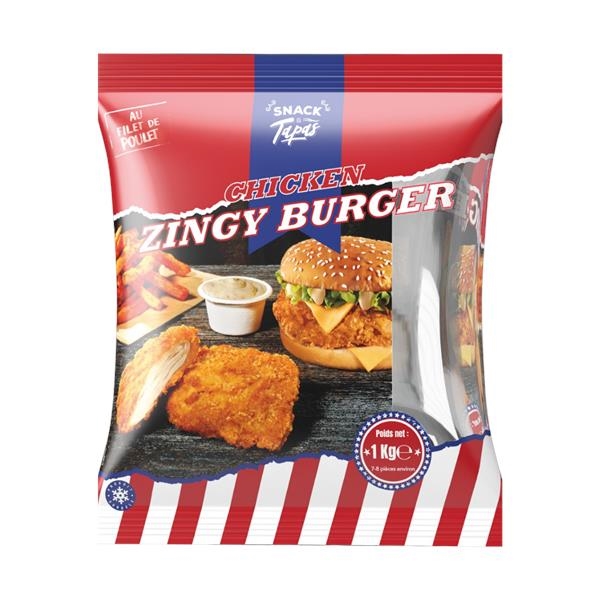 Zingy Burger de Filet De Poulet Pané 1 kg x 10 pc