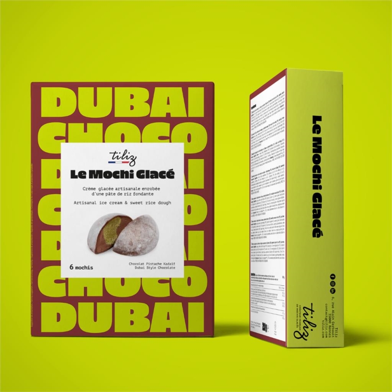 Mochi Glacé Dubaï Chocolate Style 210 gr x 12 pc