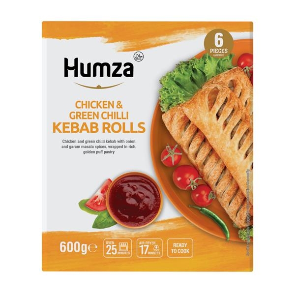 Humza Rouleaux Kebab de Poulet au Piment Vert 600 gr x 10 pc